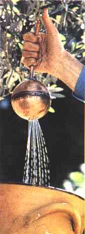 Clepsidra soltando agua